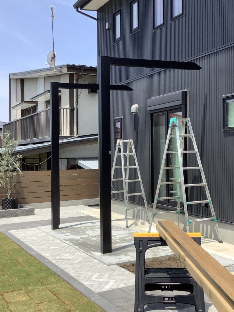 ひたちなか市　テラス屋根設置工事
