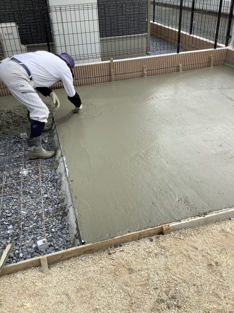 茨城町　駐車場土間コン打設工事